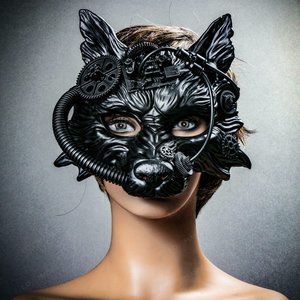 Steampunk Wild Wolf Cosplay Costume Halloween Mask